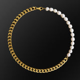 Ketten von iced studios™: Hybrid Pearl Chain Edelstahl 18K Vergoldet