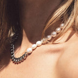 Ketten von iced studios™: Hybrid Pearl Chain Edelstahl 18K Vergoldet