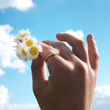 Fidget Ring von iced studios mit einem Gänseblümchen